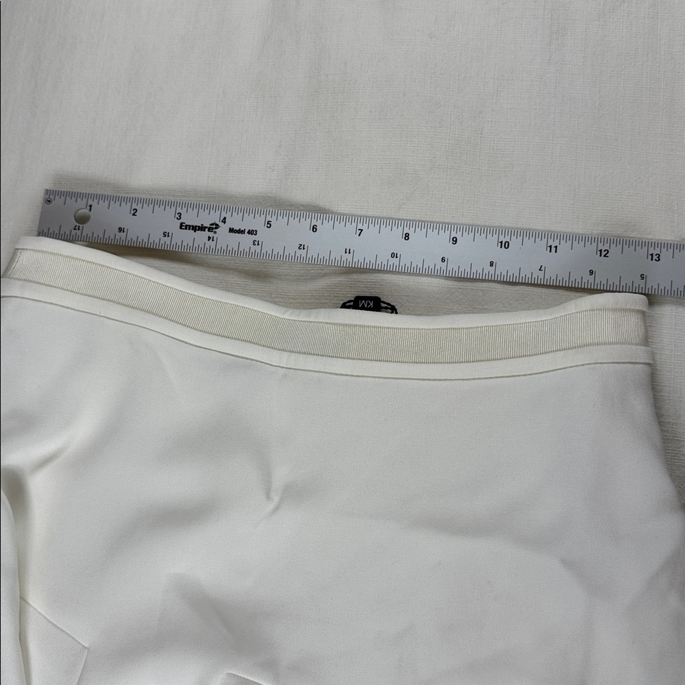 Karen Millen White Pleated A-Line Skirt Grosgrain Waistband US 6 NEW - Picture 6 of 7